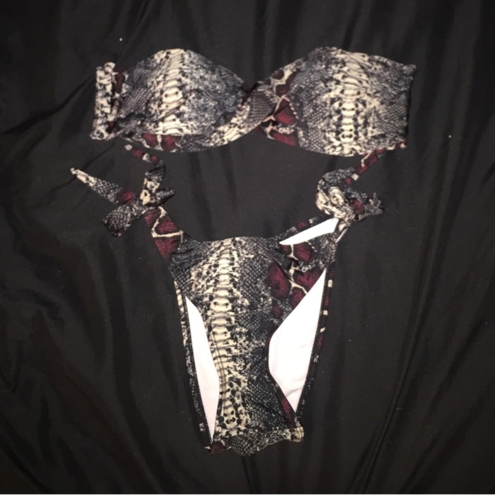 Snakeskin Print Bikini Set